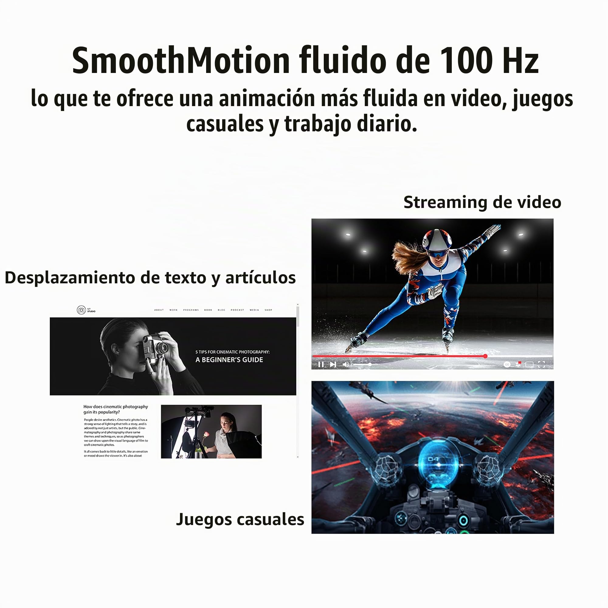 ASUS VZ24EHF Eye Care Monitor Gaming 24 pulgadas (IPS, Full HD, sin marcos, 100 Hz, sincronización adaptativa, 1 ms MPRT, HDMI, baja luz azul, sin parpadeos, montaje en pared)