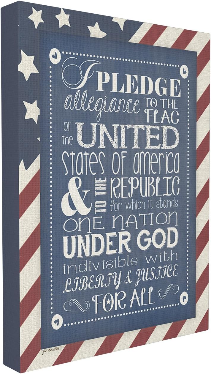 The Kids Room by Stupell Pledge of Allegiance with American Flag Background Wall Plaque Art, 16 x 20