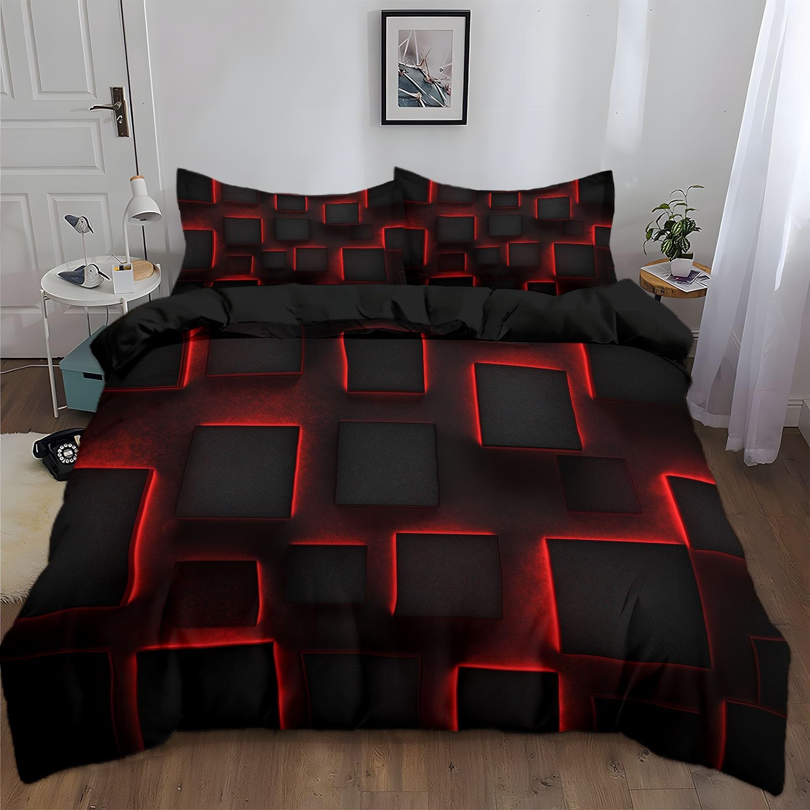 Housse de couette 200x200 abstraite pour chambre d'ado gamer