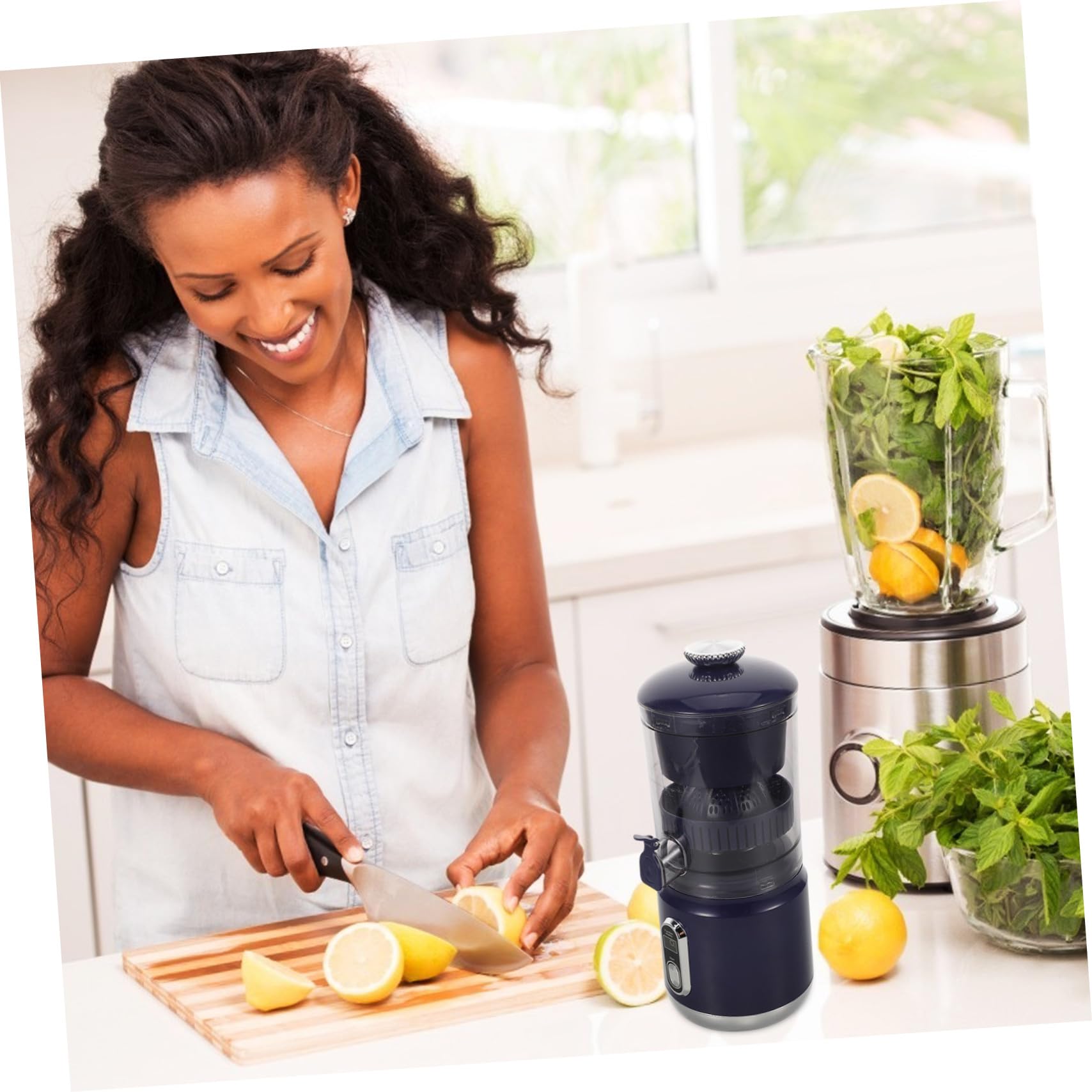 Zerodeko Exprimidor Portátil de Cítricos Exprimidor de Naranjas Eléctrico con Separador de Jugo Extractor de Jugo para Limón y Naranja para Viajes y Casa
