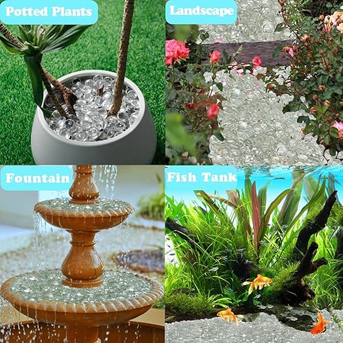 Miniatura 5 de Cuentas de vidrio de fuego de 20 libras para hoguera, propano o chimeneas de gas, rocas de vidrio de 0.6 a 0.7 pulgadas, canicas de vidrio planas