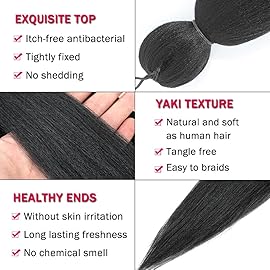 Alrence Pre Stretched Braiding Hair Long Braid 22 Inch 8 Packs Professional Braiding Hair Extensions Synthetic Crochet Twist Braids (22 Inch, 1B)