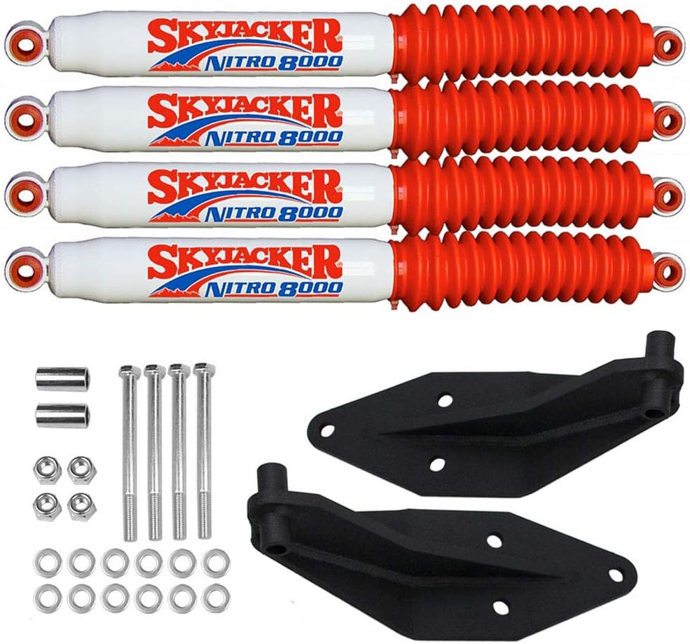 Front Dual Shock Kit for 8" Lift 2000 to 2005 compatible with model Ford Excursion 4X4 Skyjacker brand shocks included