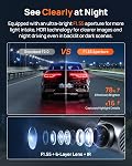 70mai 4K Dash Cam Avant et Arrière, Construit en Wi-Fi 6 & GPS Caméra de voiture, Super vision nocturne, ADAS, 3'' IPS Écran, 24H Mode de stationnement, Time-Lapse, Enregistrement boucle, avec 128GB Carte