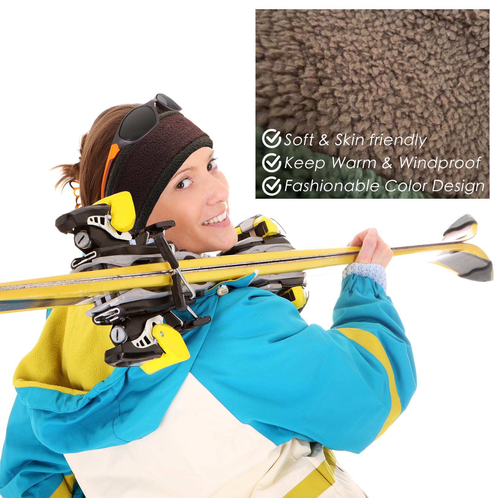 Obacle Winter Headband for Cold Weather (2 Pack, Army Green and Brown)