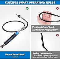 Vista 4 de Accesorio de herramienta giratoria de eje flexible con agarre cómodo y cable de 36 pulgadas de largo, pulidor y mini lijadora, ideal para grabado