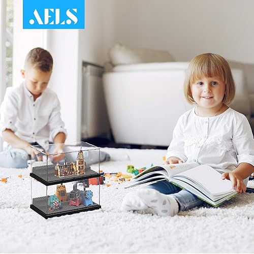 Miniatura 6 de AELS Vitrina acrílica de 3 niveles, juego de 2, escaparate a prueba de polvo para coleccionar, ladrillos, bloques, juguetes, modelos, minifiguras,