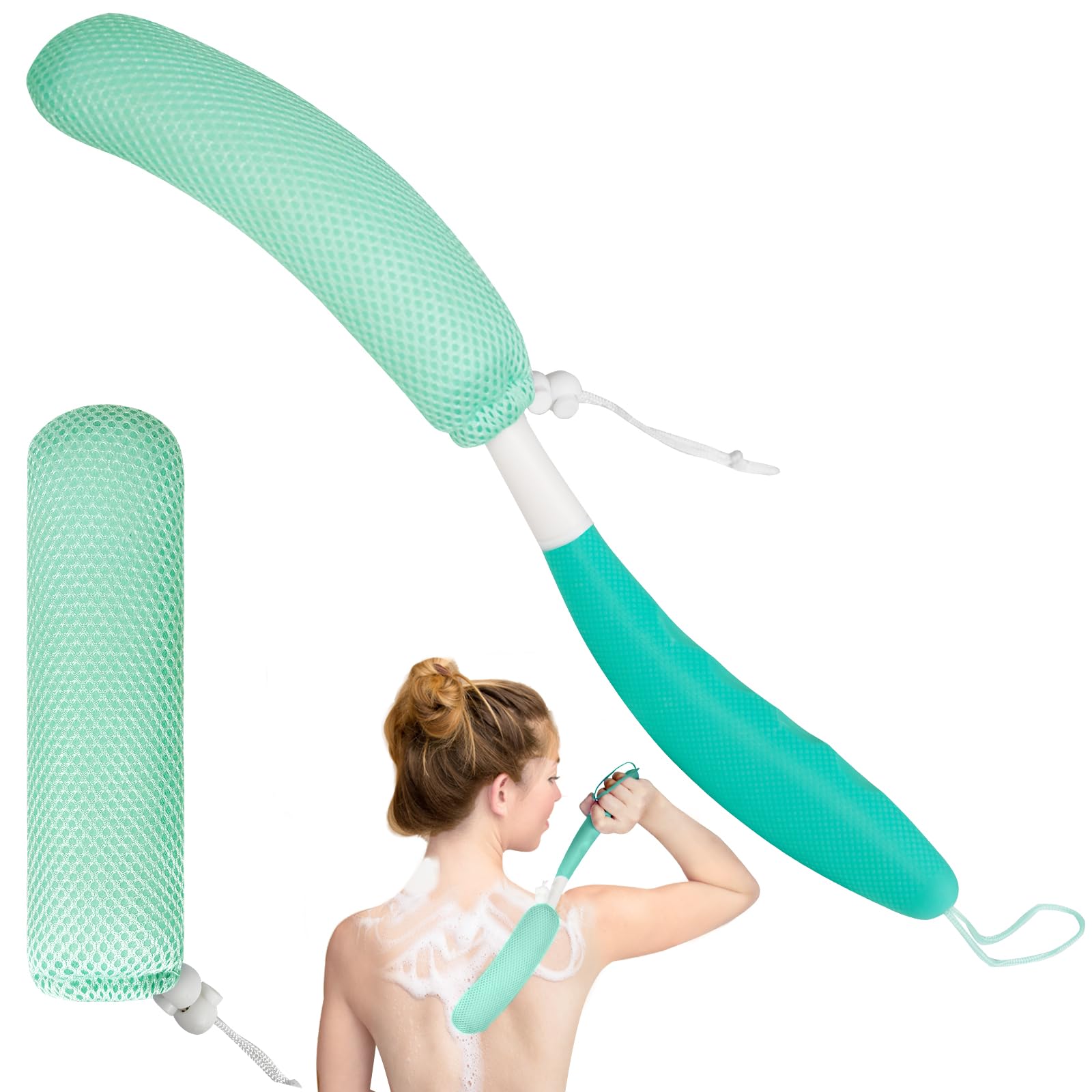 Back Scrubber for Shower with Anti-Slip Long Handle