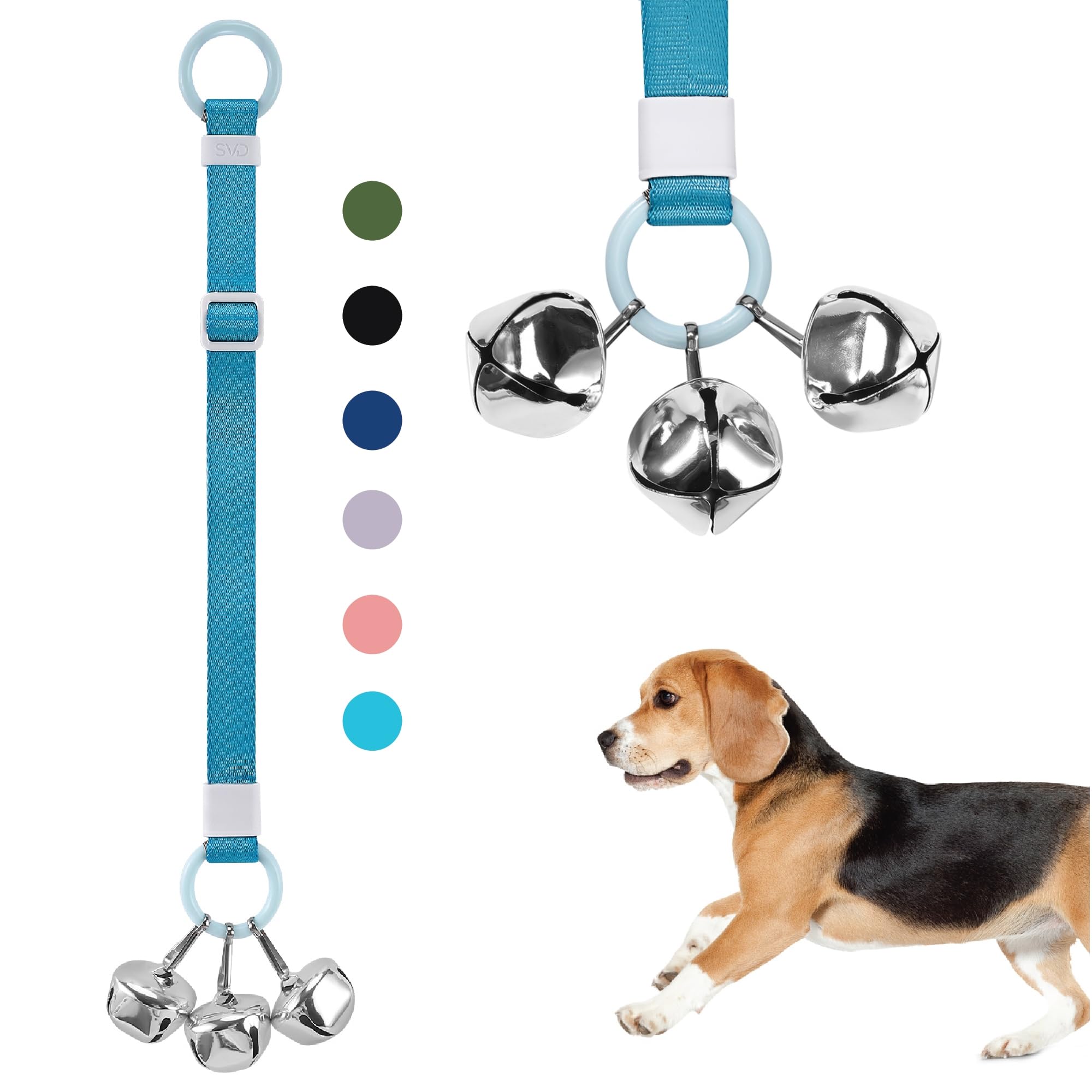 SVD.PET Dog Door Bell with Hanging Ring, Dog Bells to Go Outside for Potty Training, Can Attach to Door Knob or Anywhere Near The Door, Height