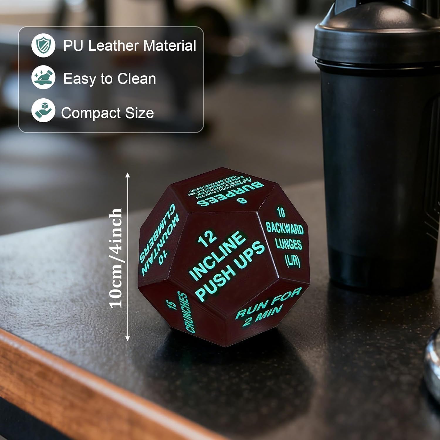 Workout Game Dice Bodyweight Sports Dice 12 Sided Dice Exercise Decision Fitness Challenge Stretching 4 Inches in Diameter Exercise Fitness Challenge Dice for Beginners Home (Green)