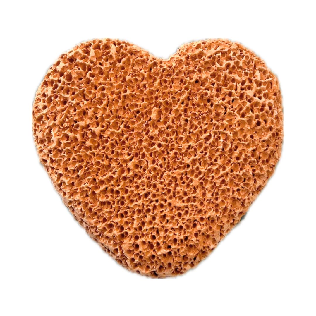 Natural Pumice Stone for Feet Callus Remover Exfoliator Scrubber | Skin Care Pedicure Tool Cracked Heel and Dead Skin | Made Up of Natural Terra Cotta (Heart Shape)