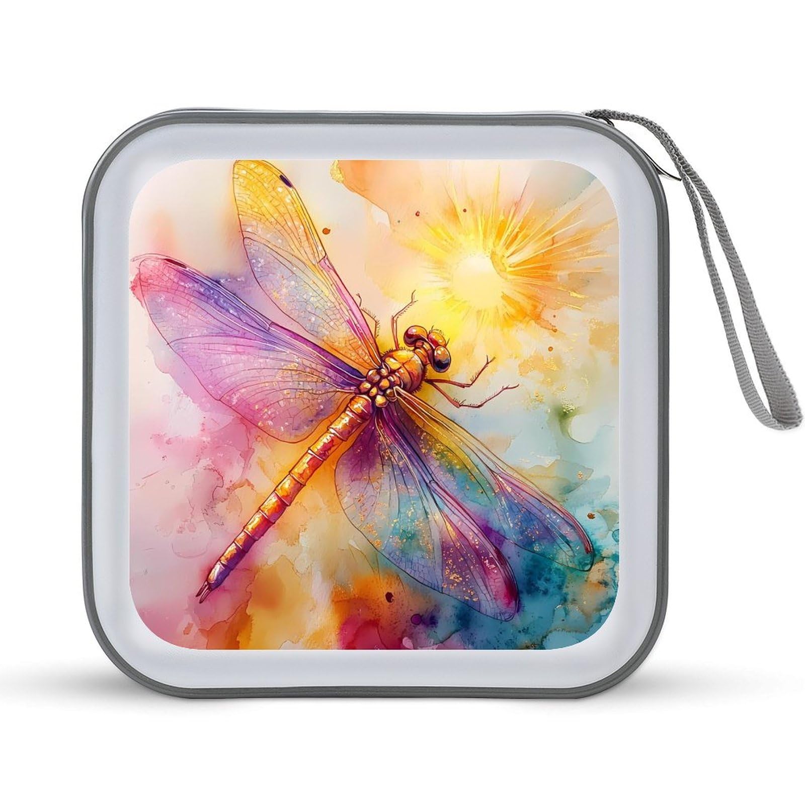 Radiant Dragonfly CD Case Portable DVD Holder Storage Organizer for Home Travel