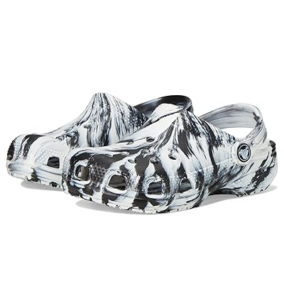 Crocs Kids Classic Marbled Tie Dye Clog (Little Kid/Big Kid) Kids Shoes Black/White