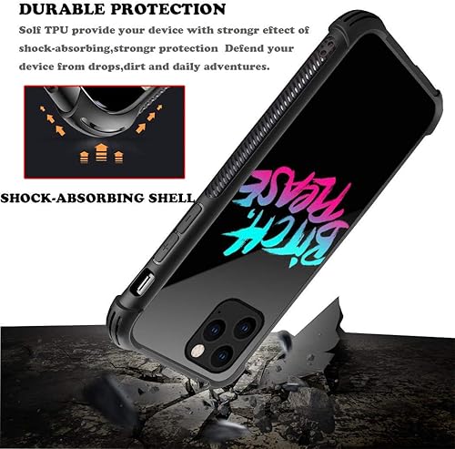 Miniatura 4 de Carcasa para iPhone 11, color negro y rojo en diseño de veta de madera, para hombres y niños, diseño gráfico de cristal templado 9H, a prueba de