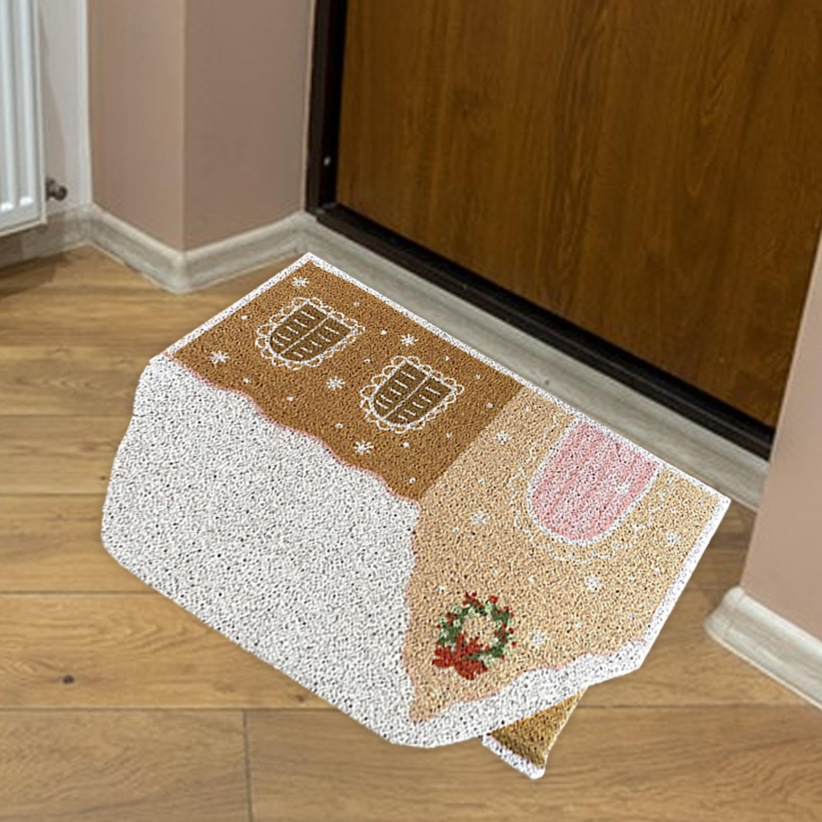 Felpudo de bienvenida navideña, felpudo para interiores, felpudo de bienvenida, bonito felpudo decorativo, alfombra de suelo de Navidad para el (60 cm x 120 cm)