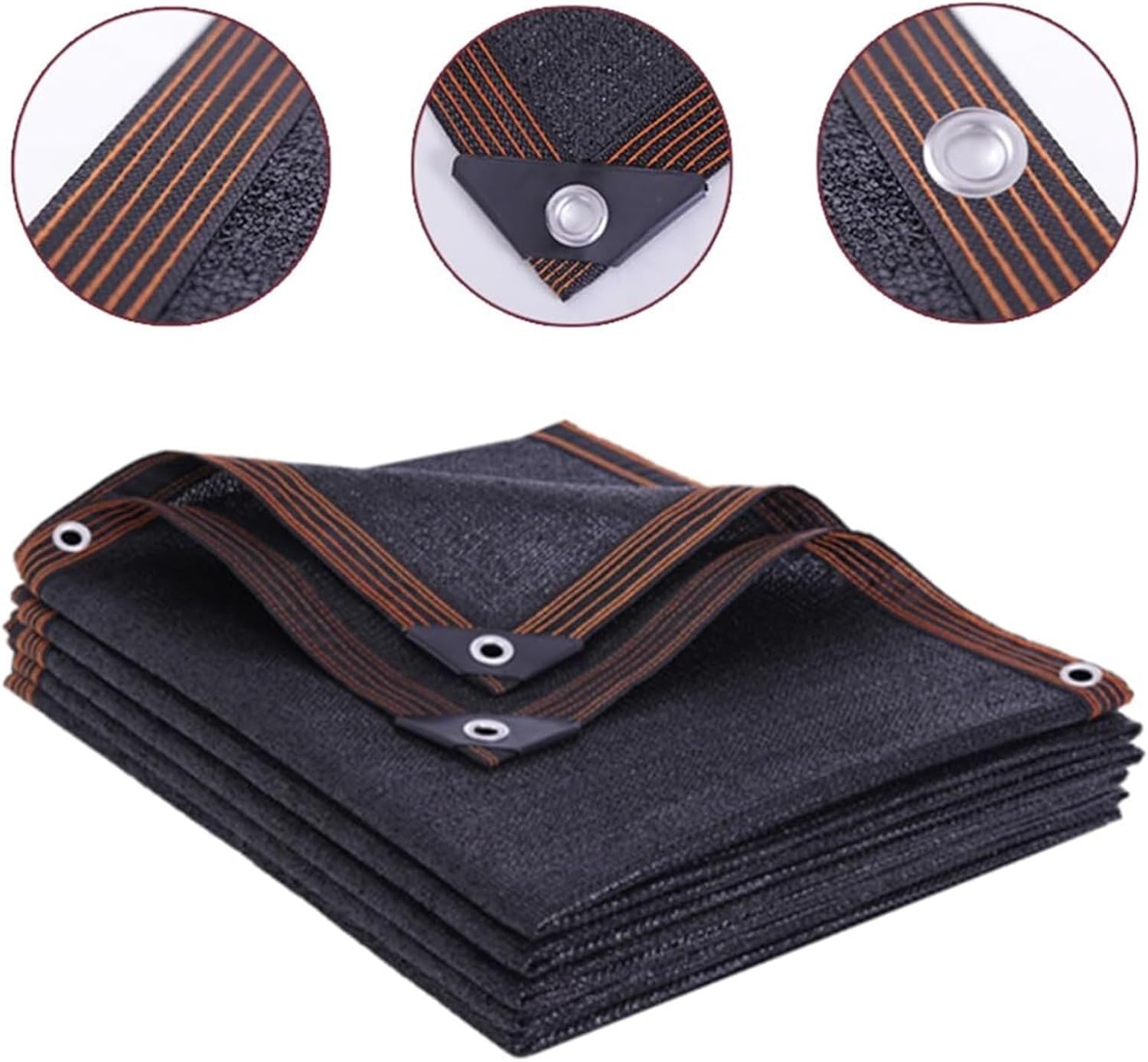 Black Shade Cloth Sunblock Shade Net Greenhouse Shading Net with Grommets Multifunctional Breathable Durable Mesh 90% Tarp UV Resistant Sunblock Shade Cloth