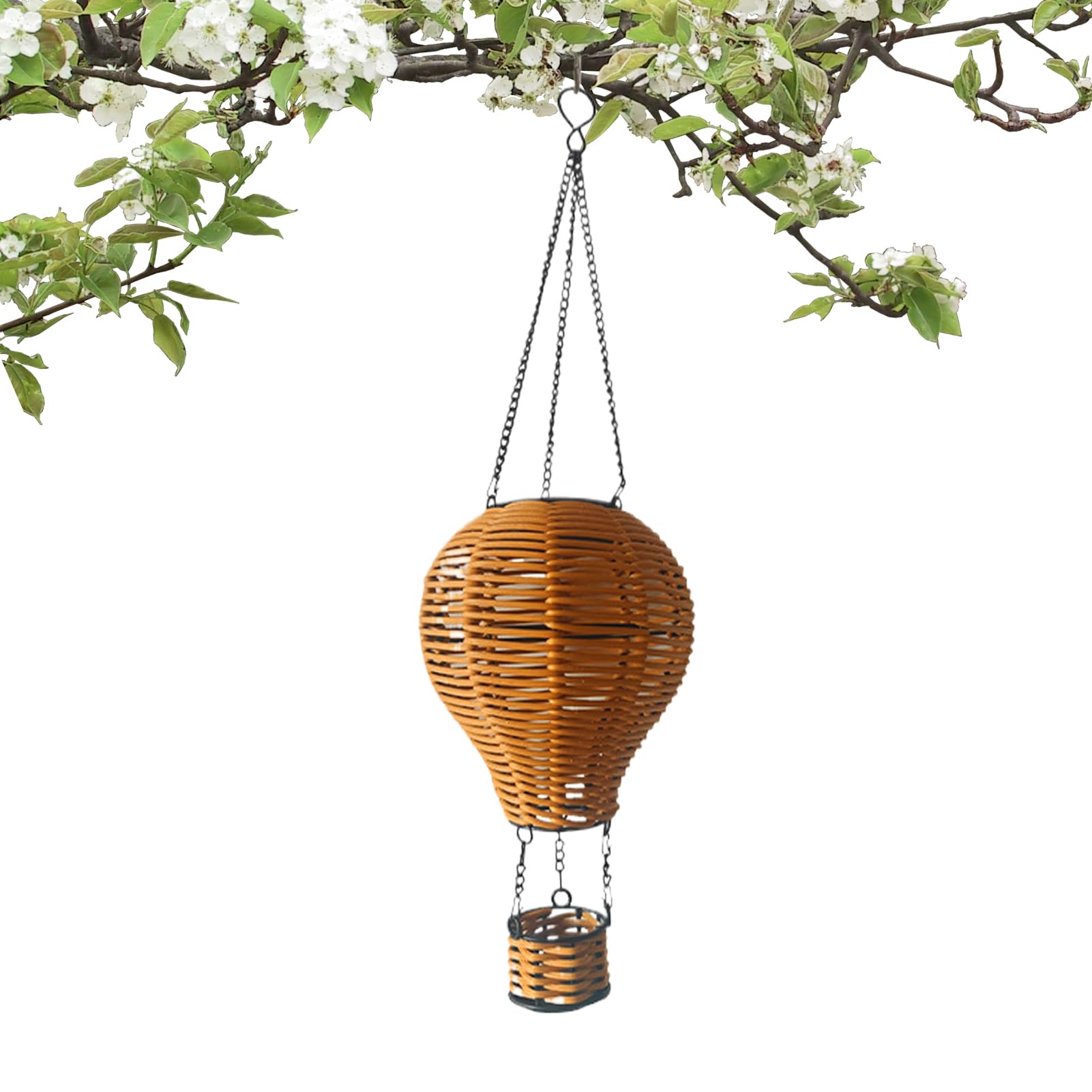 Hanging Lantern- Solar Lights, Solar Lantern | Wicker , Hot Air Balloon Design, Bright Waterproof Hangable Lamp | Rattan for Gazebo, Room, Garden Beach Bedroom Ceiling
