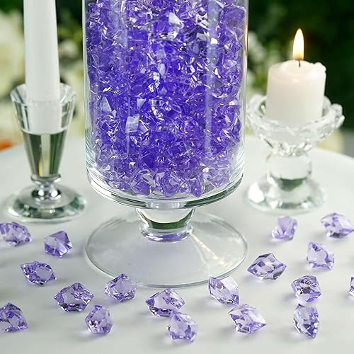 Efavormart - Paquete de 300 jarrón de cuentas de hielo acrílico grande lavanda para decoración de mesa