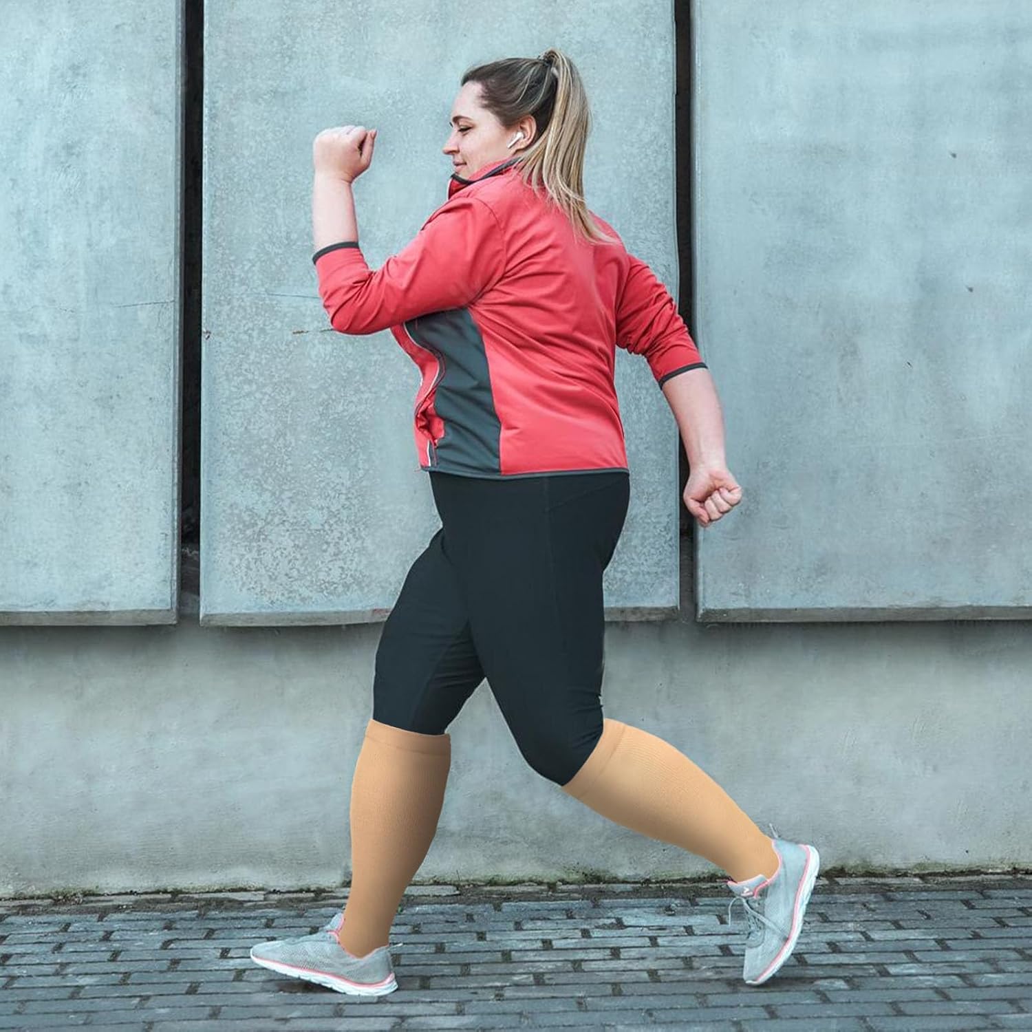 LEOSTEP Plus Size Open Toes Compression Socks for Men & Women, Wide Calf Toeless Stockings Support for Circulation - Image 6