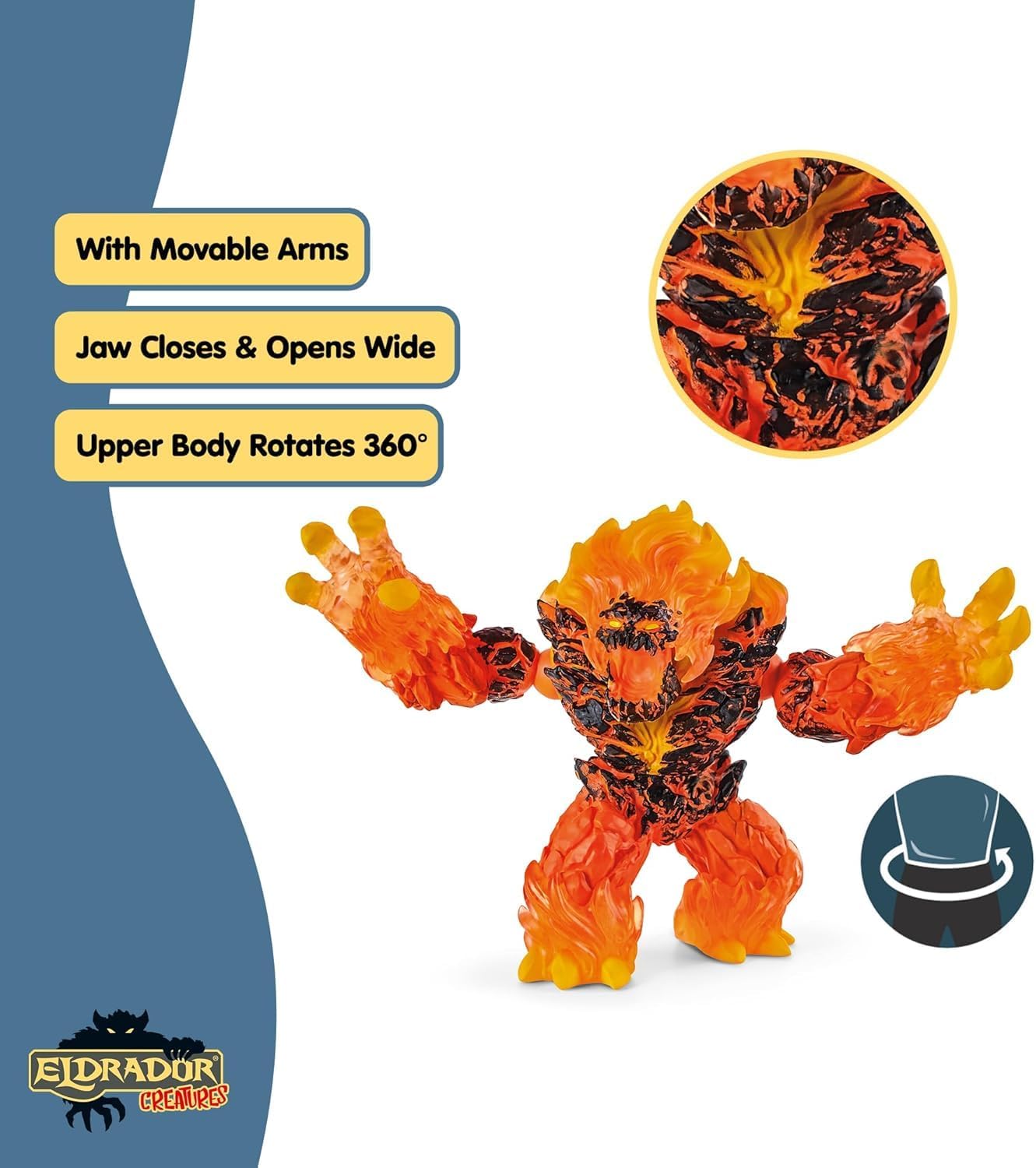 Schleich Eldrador Creatures - Lava Smasher Toy with Movable Arms - Volcano Beast Action Figure with Rotating Body - Realistic 7” Fire Monster Figurine for Imaginative Play - Boys and Girls 7+ | 70145