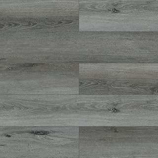 SPC Vinyl Flooring Plank Cut Samples Click‑Lock Rigid Core Waterproof Wood Look from Real Planks DIY Click Installation 20mil Wear Layer,Antique Gray