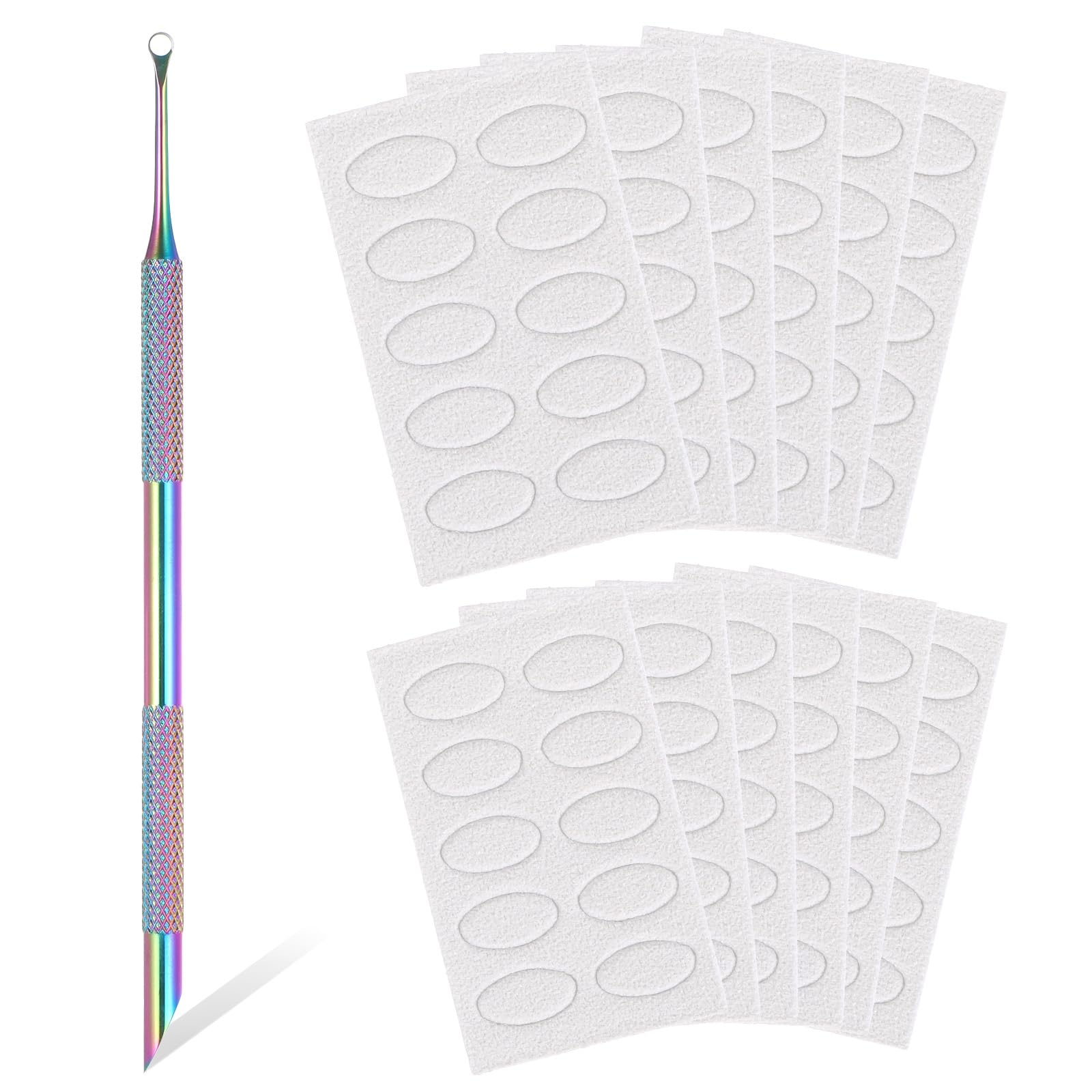 1 Stück Nagelhautschieber Edelstahl Manikürestäbchen Doppelkopf Cuticle Pusher mit 101pc Schleifpapier Nagelhaut Löffel Schieber Tote Haut Gabelentferner für Maniküre und Pediküre Nagelkunst