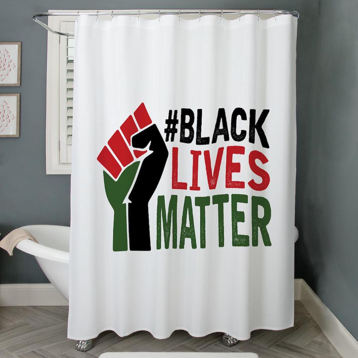 CafePress #Black Lives Matter Decorative Fabric Shower Curtain