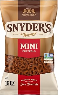 Snyder's of Hanover Mini Pretzels, 16 oz Bag - Crunchy Non-GMO Peanut-Free Bite-Size Snacks