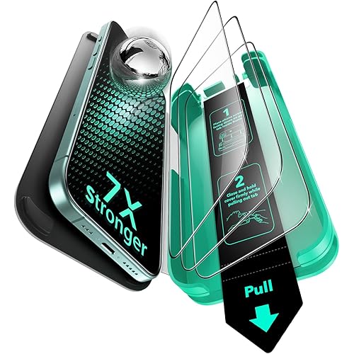 ESR 3 Pack 9H+ Glass for iPhone 16 Plus/iPhone 15 Plus Screen Protector, [Military Grade Shatterproof & Longest Durable] Armorite Ultra-tough Full Coverage Tempered Glass with UltraFit Tray