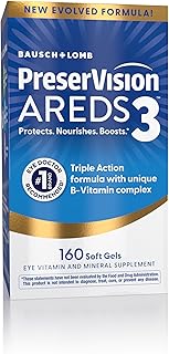 PreserVision AREDS3 Vitamins, #1 Eye Doctor Recommended Brand, AREDS2 Formula with Additional 8 B-Vitamin Complex, Promotes Healthy Cellular Eye Function*, 3-in-1 Macular Supplement, 160 Softgels