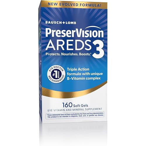 PreserVision AREDS3 Vitamins, #1 Eye Doctor Recommended Brand, AREDS2 Formula with Additional 8 B-Vitamin Complex, Promotes Healthy Cellular Eye Function*, 3-in-1 Macular Supplement, 160 Softgels
