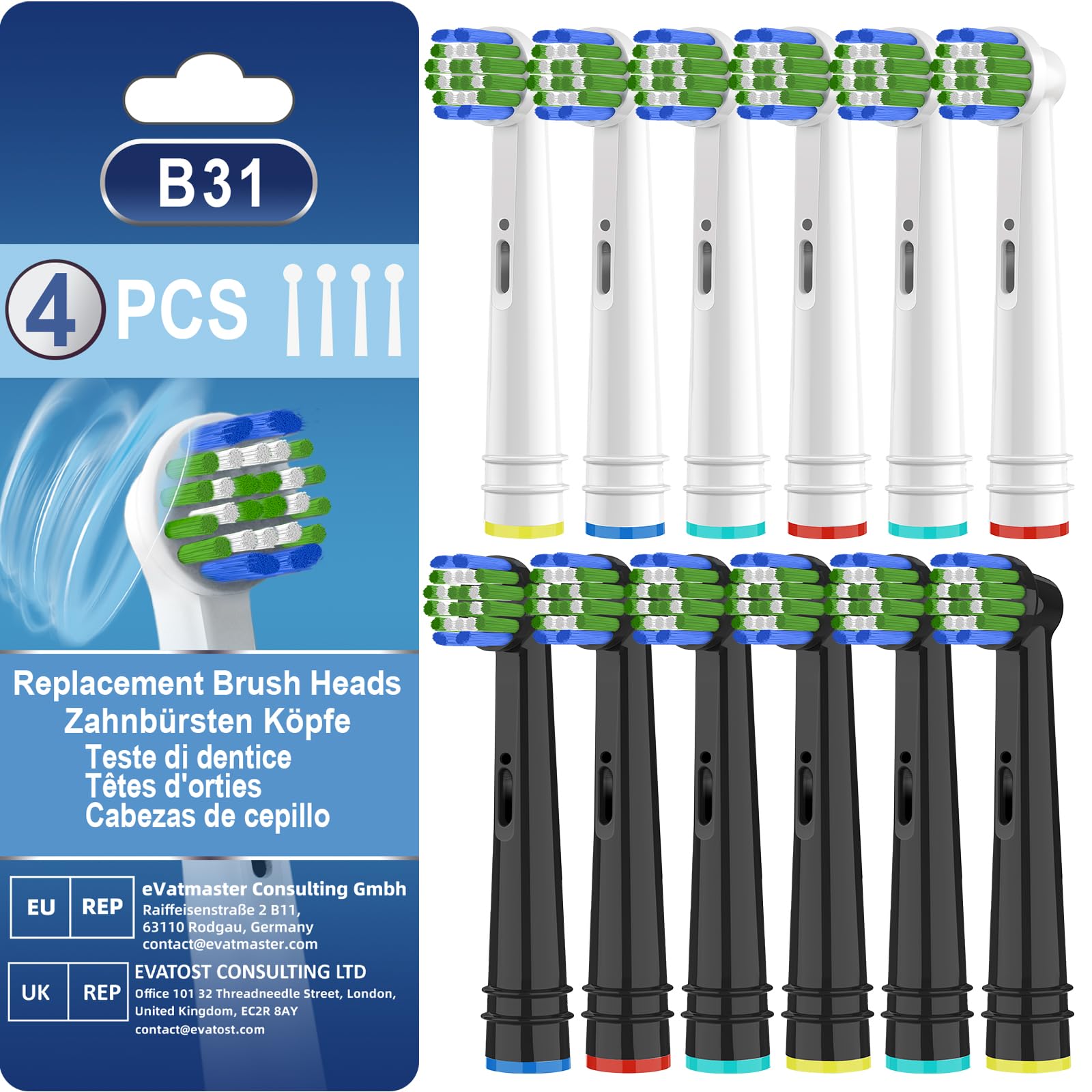 Replacement Toothbrush Heads Compatible with Oral B Braun 12 Pack Professional Electric Toothbrush Heads Compatible with Oral B