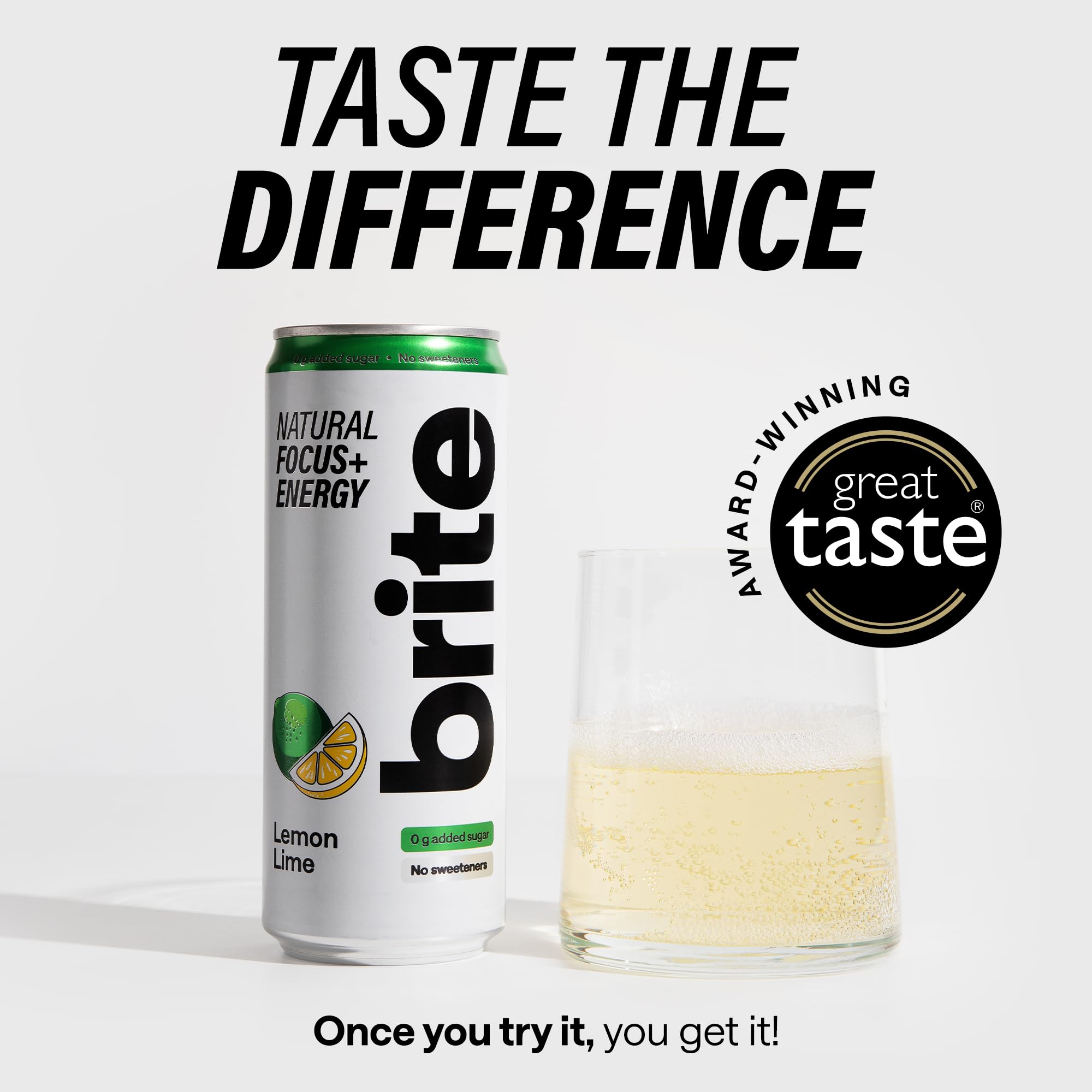 Brite Natural Focus. Boisson énergisante et alternative au café pour améliorer la productivité. À base de plantes, faible en calories, végétalienne, sans gluten. Mix 12 x 330 ml.