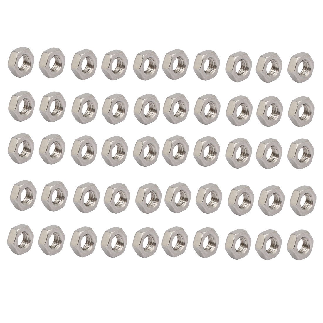 ZHuidjo 50pcs M4 x 0.7mm Pitch Metric Thread 201 Stainless Steel Left Hand Hex Nuts (SN: d8c f2d 99b 48a e88)