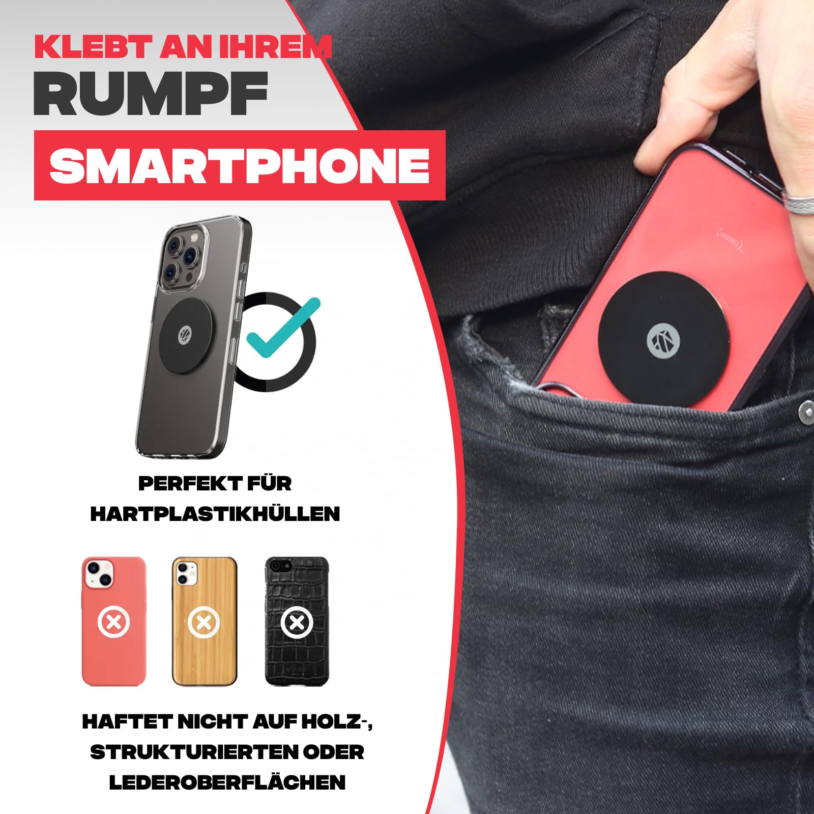 Shapeheart Magnetische Motorrad Handyhalterung - Einhandbedienung - Universal Lenkerhalterung Motorrad, Roller, E-Scooter - Inklusive Metallplatte - Sicherer Halt und Schnell Abnehmbar | Für glatte Handyhüllen | Lenker 20–50 mm | 1-Hand-Bedienung | Touchs