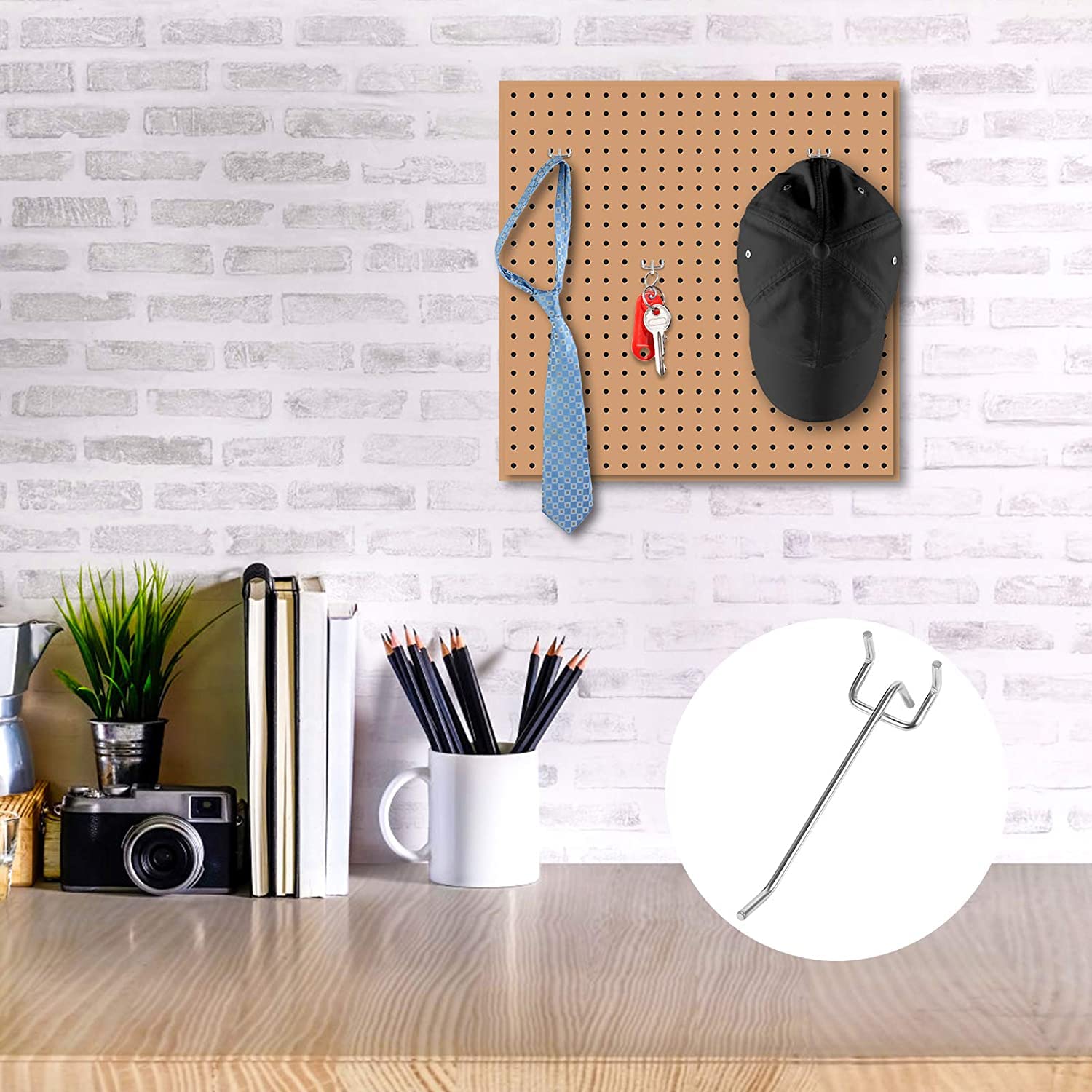 50 Pcs Tablero Perforado Accesorios, Ganchos Para Tablero Perforado, Accesorios Para Tablero Perforado, Para Exposición En Comercios, Colgar Mercancías, Clasificar Herramientas (5cm+10cm)