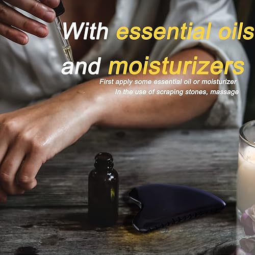 Miniatura 7 de Gua Sha Herramientas de masaje corporal facial, herramientas de masaje de raspado Gua Sha, herramienta de masaje tradicional de piedra Bian,