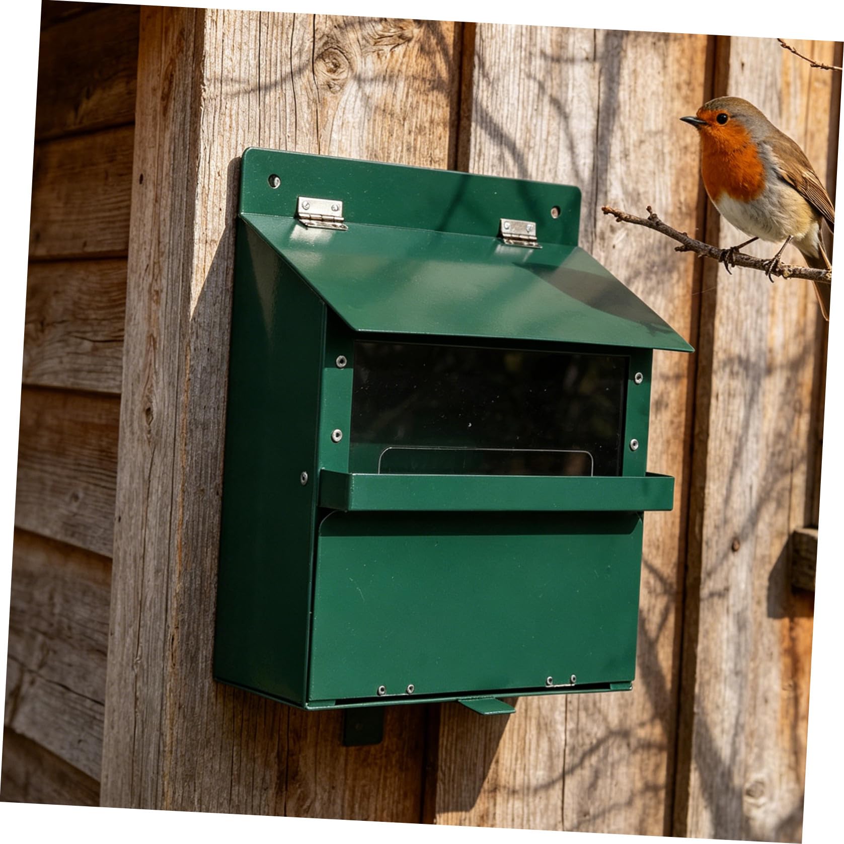 Outdoor Eichhörnchen Futterstation Groß aus Metall, Grün, 23cm