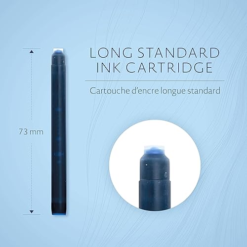 Vista 3 de Waterman Cartuchos de tinta para pluma estilográfica, color azul misterioso, 8