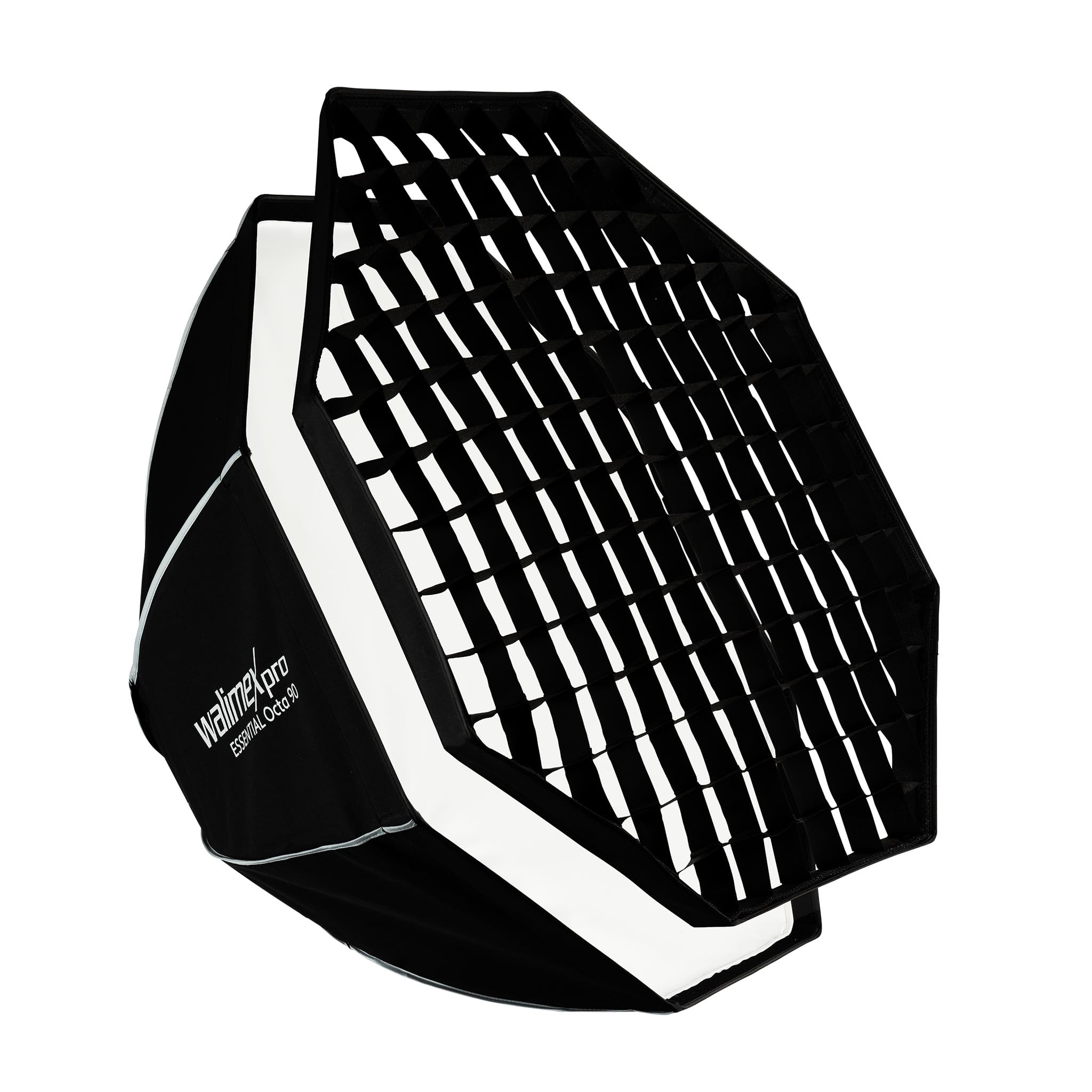 Walimex pro Essential Softbox Octagon 90cm, um 360° drehbar, einfacher Aufbau, inkl. Grid, Bowens Adapter und Transporttasche, ideal für Porträts und Beauty-Aufnahmen