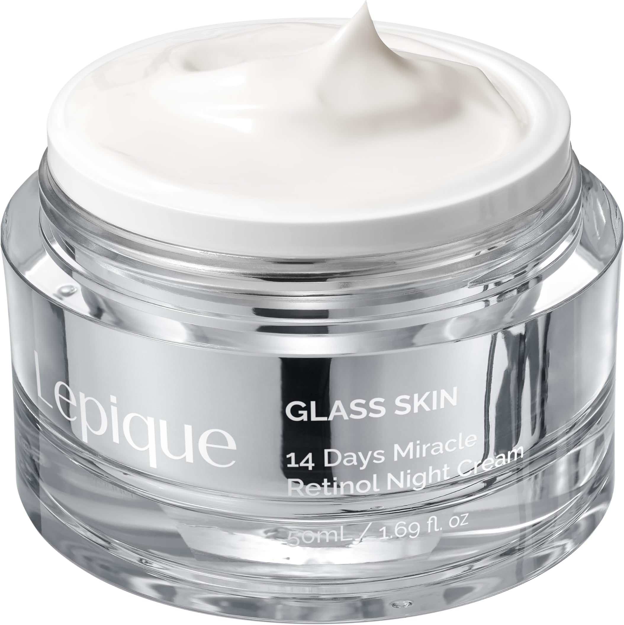 Lepique Retinol Night Cream 50ml - No.1 Korean Premium Overnight Repair Cream for Face and Neck - Collagen, Centella - Anti aging Skin Cream, Moisturizer Face Cream, (Unscented, with Spatula)
