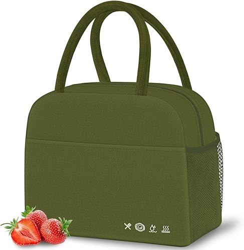 DALINDA - Lonchera térmica, reutilizable, con aislamiento, para mujeres y hombres, tipo bolsa, de gran capacidad, para viaje, trabajo o pícnic