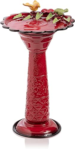 Alpine Corporation - 28" Tall Outdoor Metal Birdbath with Birds