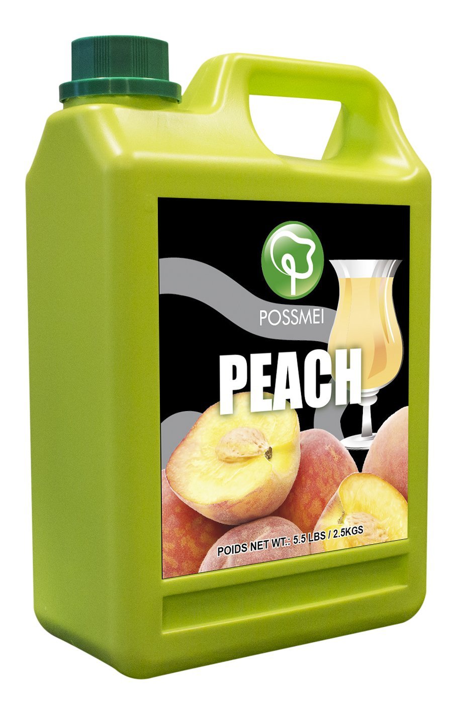 Possmei Flavored Syrup, Peach, 5.5 Pound