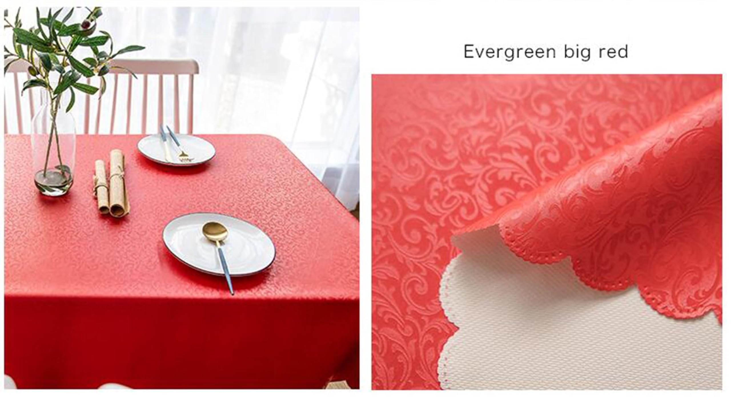 Tovaglia Compleanno Rossa, Copri Tavolo per Feste di Compleanno 90x150cm Motivo a Foglia PVC