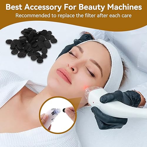 Miniatura 6 de 100 filtros de microdermabrasión, almohadillas de filtrado redondas de algodón para máquina de belleza de eliminación de puntos negros (0.394