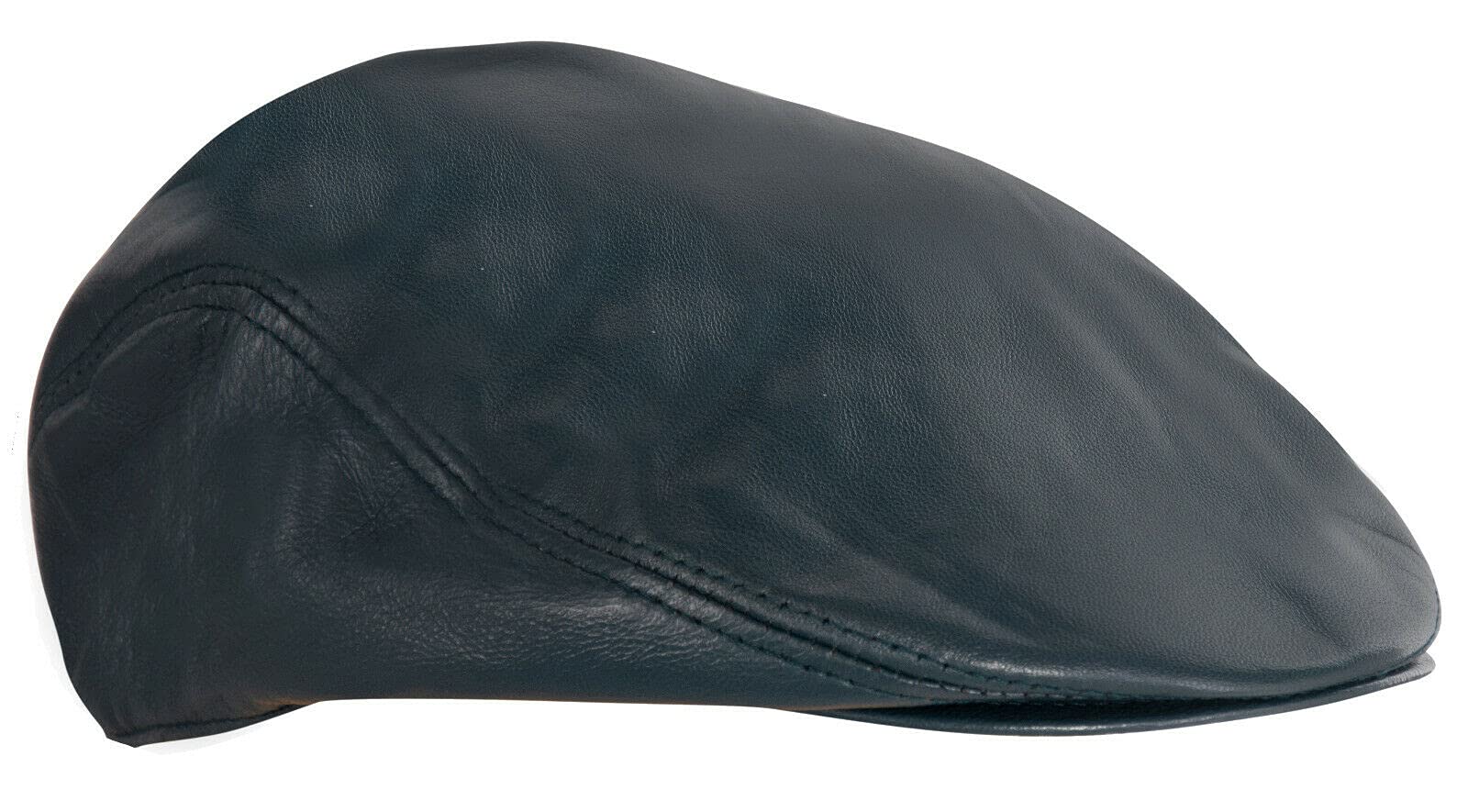 Infinity Leather Men's Dark Blue Blue Flat Hat Leather Beret Newsboy Gatsby Golf Cabbie Cap 2XL