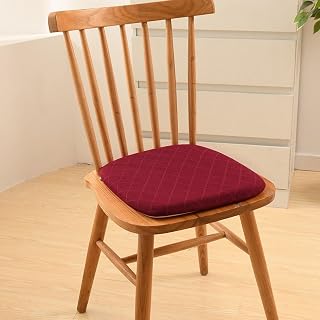 CojíN De Espuma ViscoeláStica para Silla 35x35cm, CojíN De Esponja para Asiento, con Lazos Y Funda ExtraíBle, con Cremallera, Cuadrado, para JardíN, Comedor, Oficina, Sala De Estar