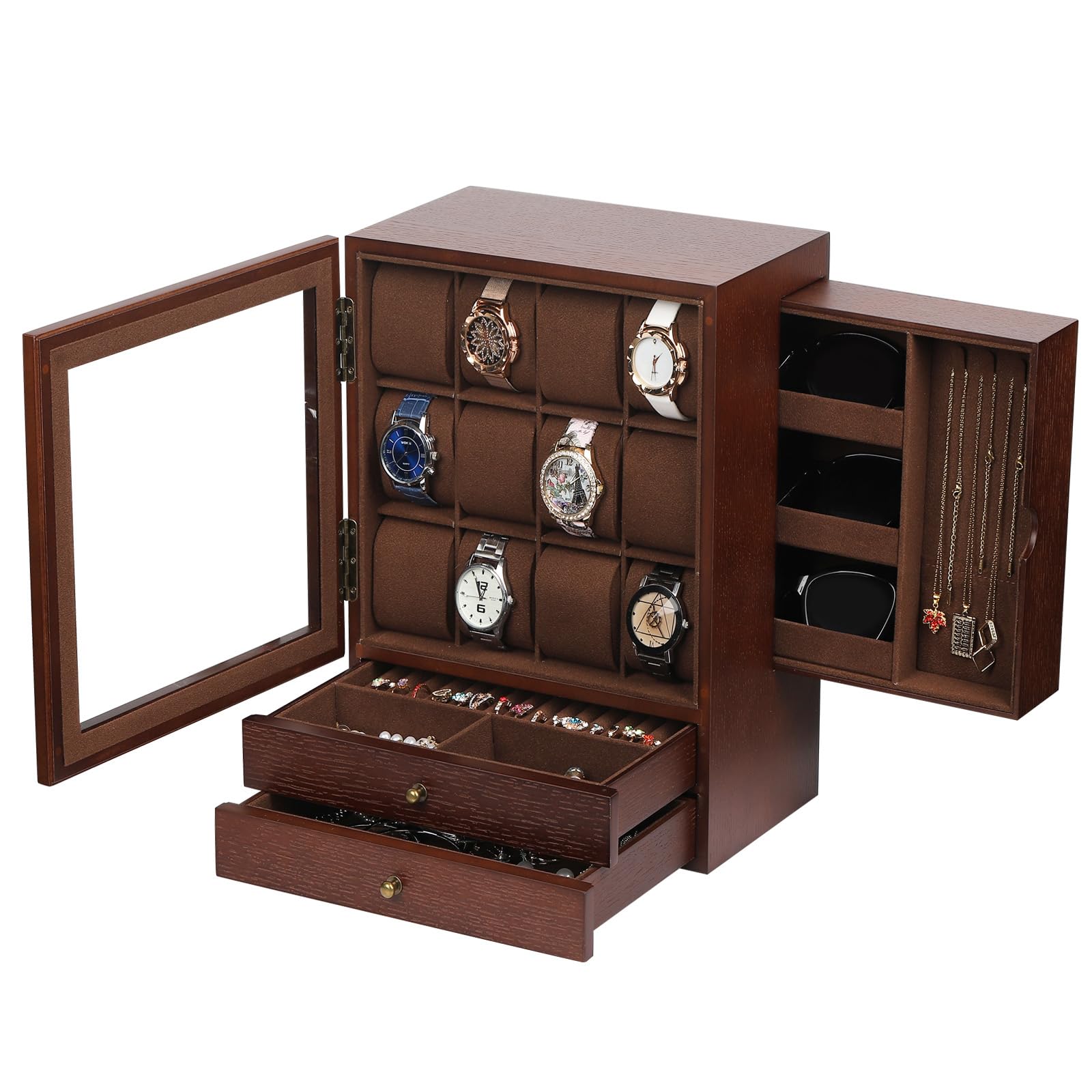 Boîte à bijoux en bois cadeau idéal pour organiser les colliers et montres