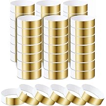 100 Pcs Paper Wristbands for Events Waterproof Lightweight Paper Bracelets Arm Bands Wrist Bands for Party Club Concert Music Festival Gold